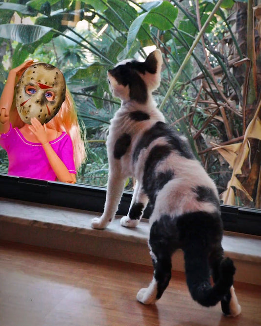 Friday the 13th: Cats Watch Scary Movie Starring Barbie As Jason!