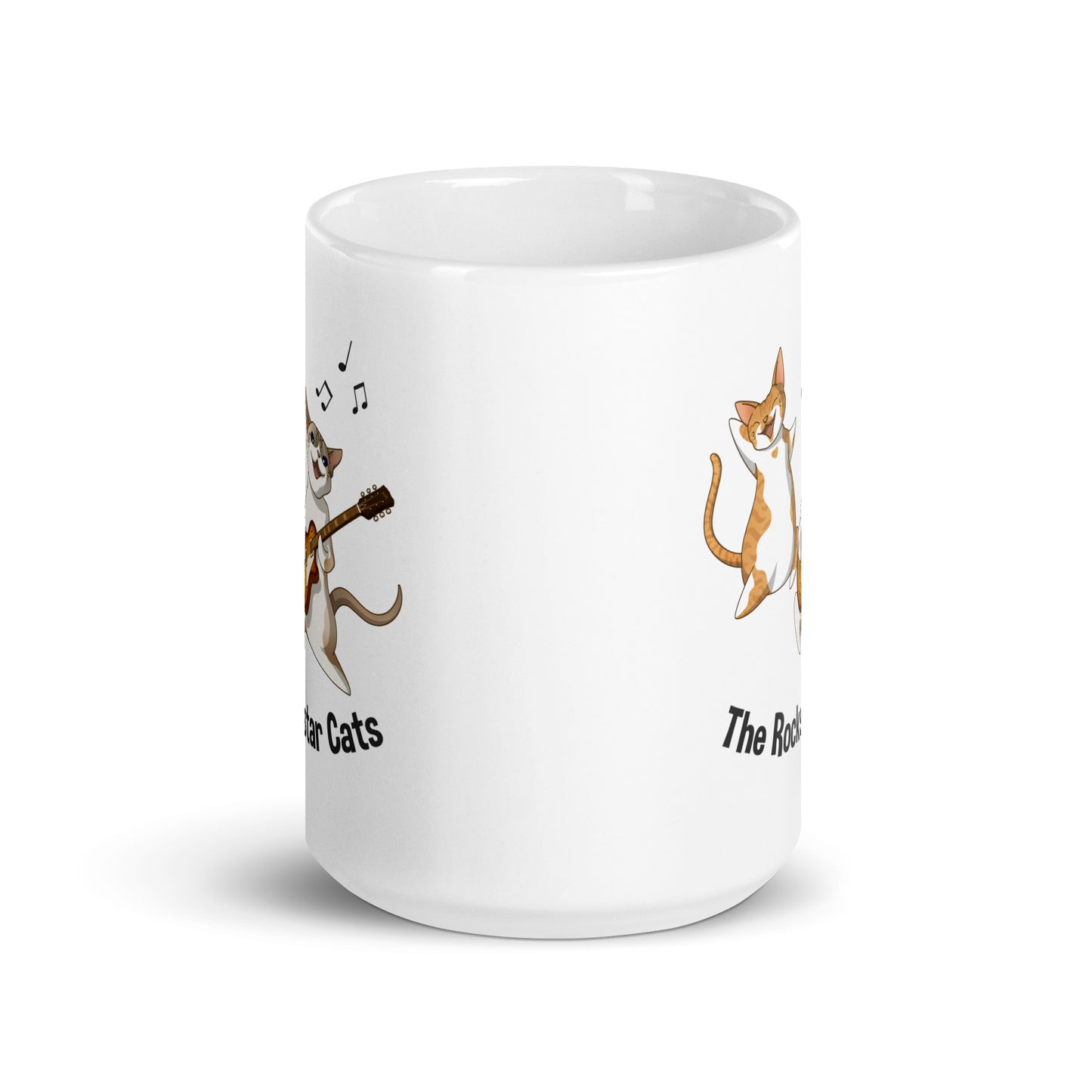 White glossy mug - The Rockstar Cats