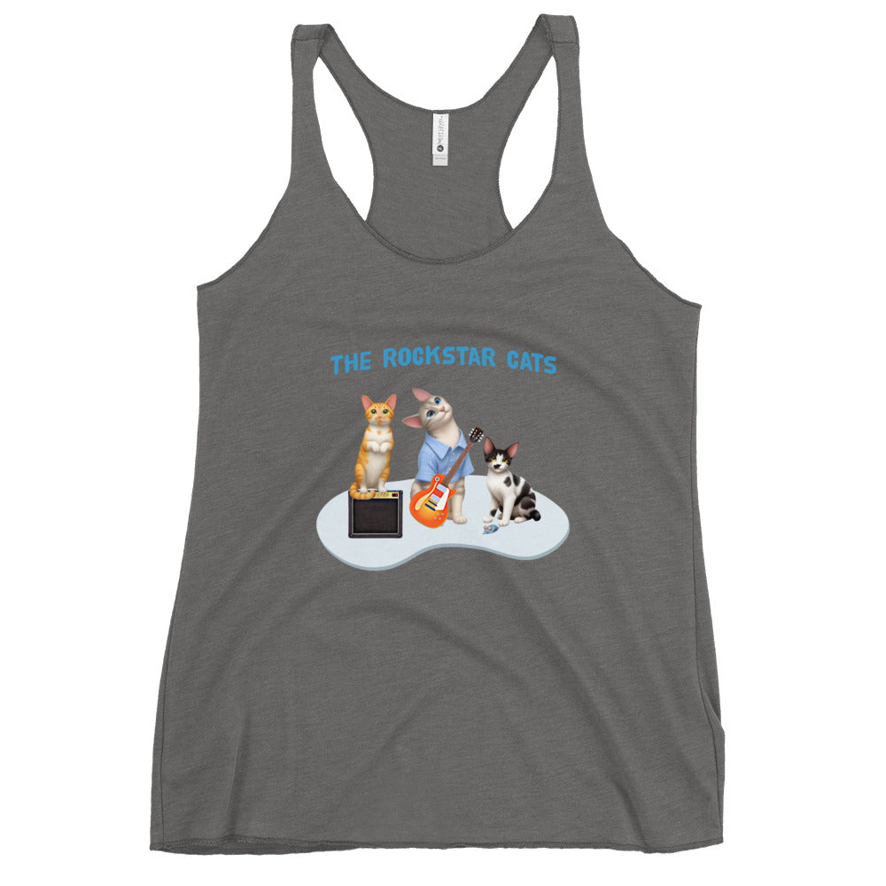 Women's Racerback Tank - Rockstar Cat Trio