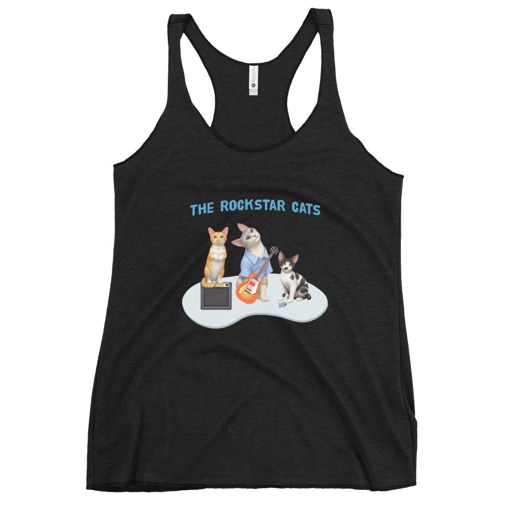 Women's Racerback Tank - Rockstar Cat Trio