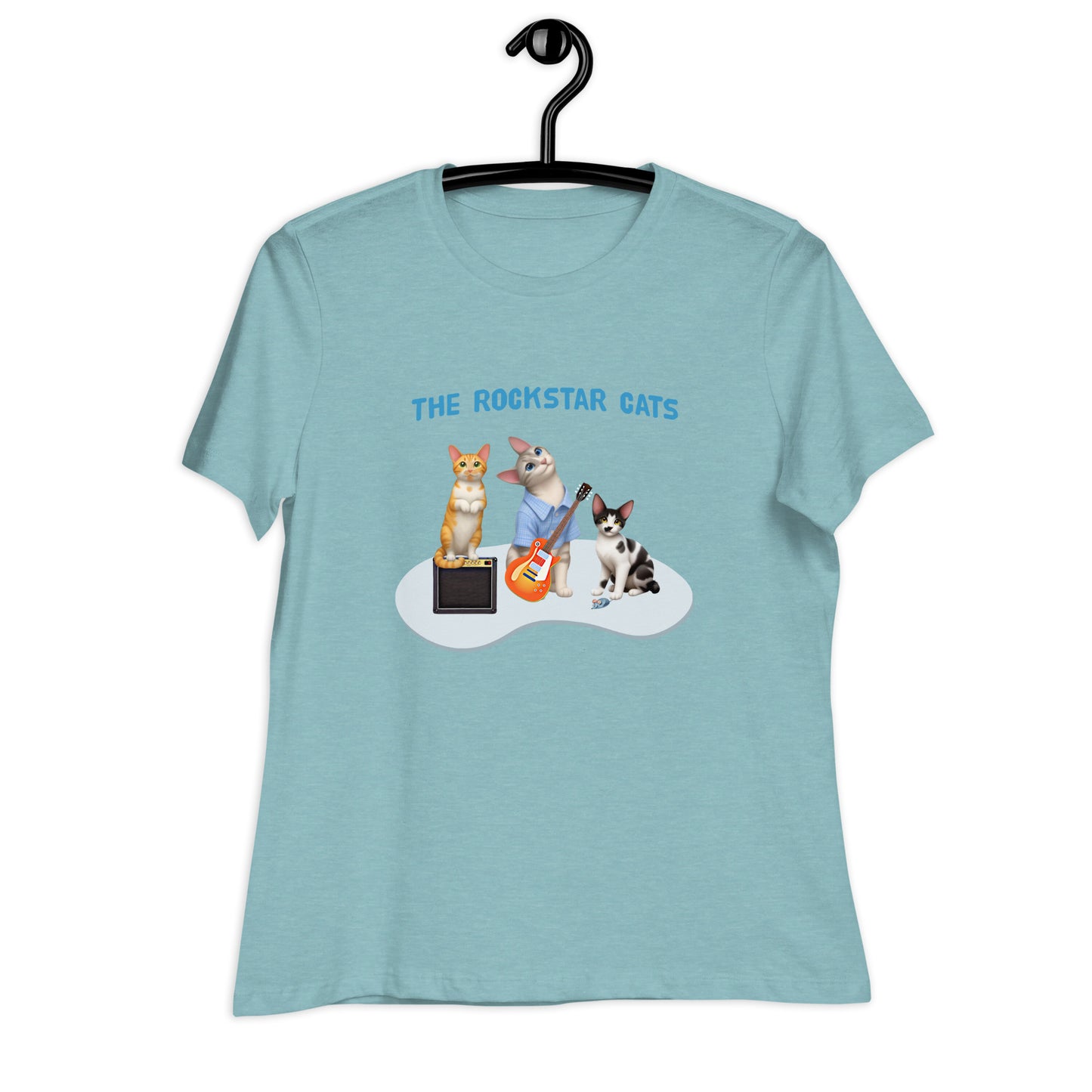 Women's Relaxed T-Shirt - Rockstar Cat Trio