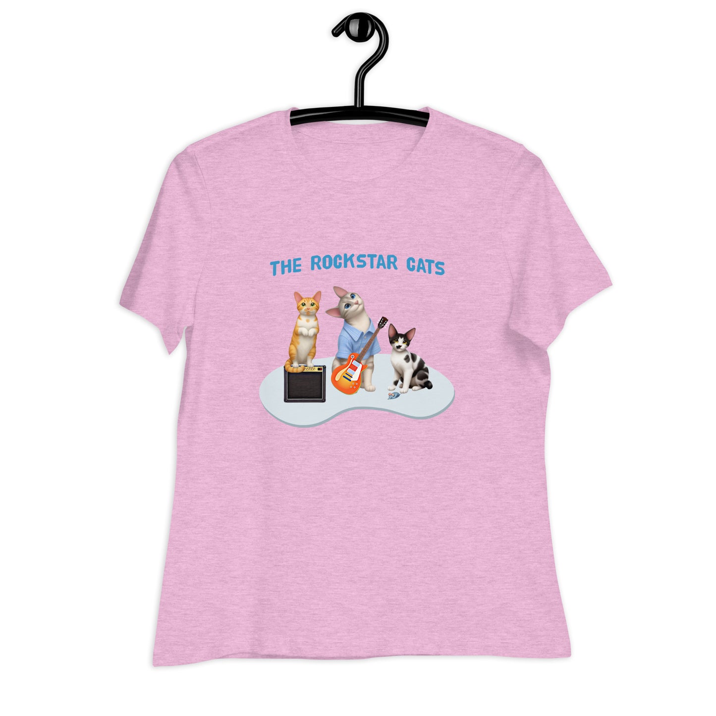 Women's Relaxed T-Shirt - Rockstar Cat Trio