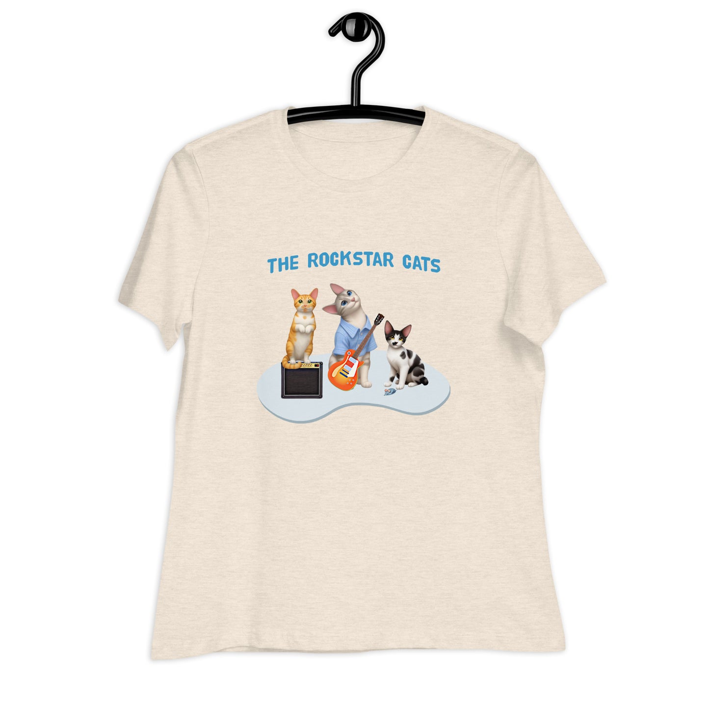 Women's Relaxed T-Shirt - Rockstar Cat Trio