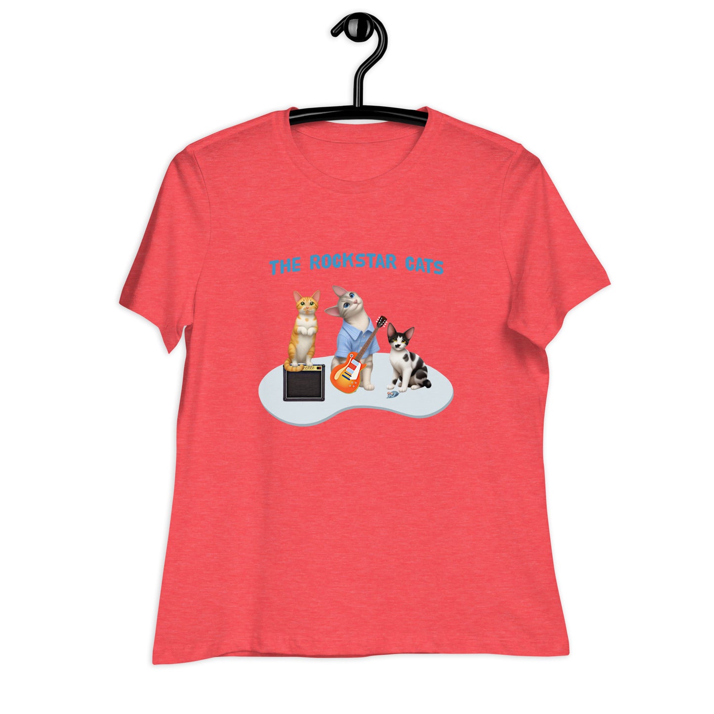 Women's Relaxed T-Shirt - Rockstar Cat Trio