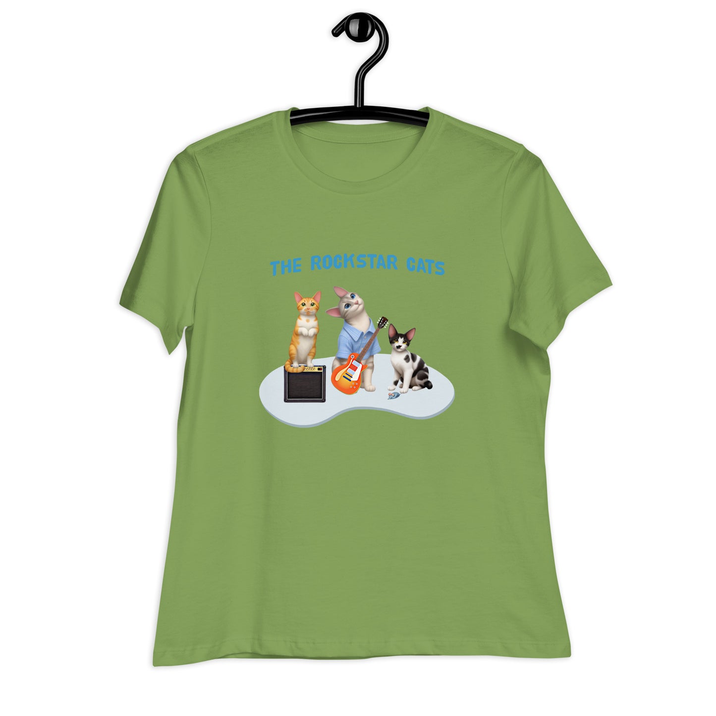 Women's Relaxed T-Shirt - Rockstar Cat Trio