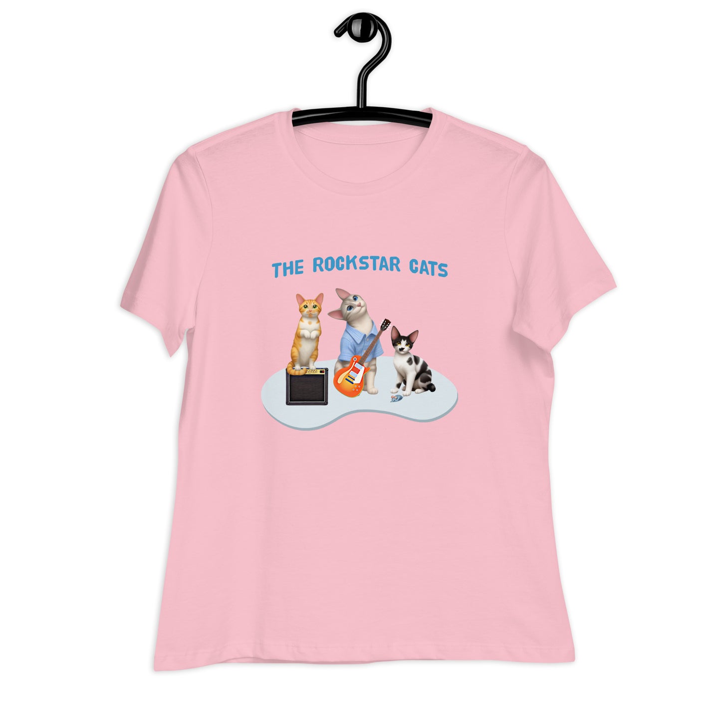 Women's Relaxed T-Shirt - Rockstar Cat Trio