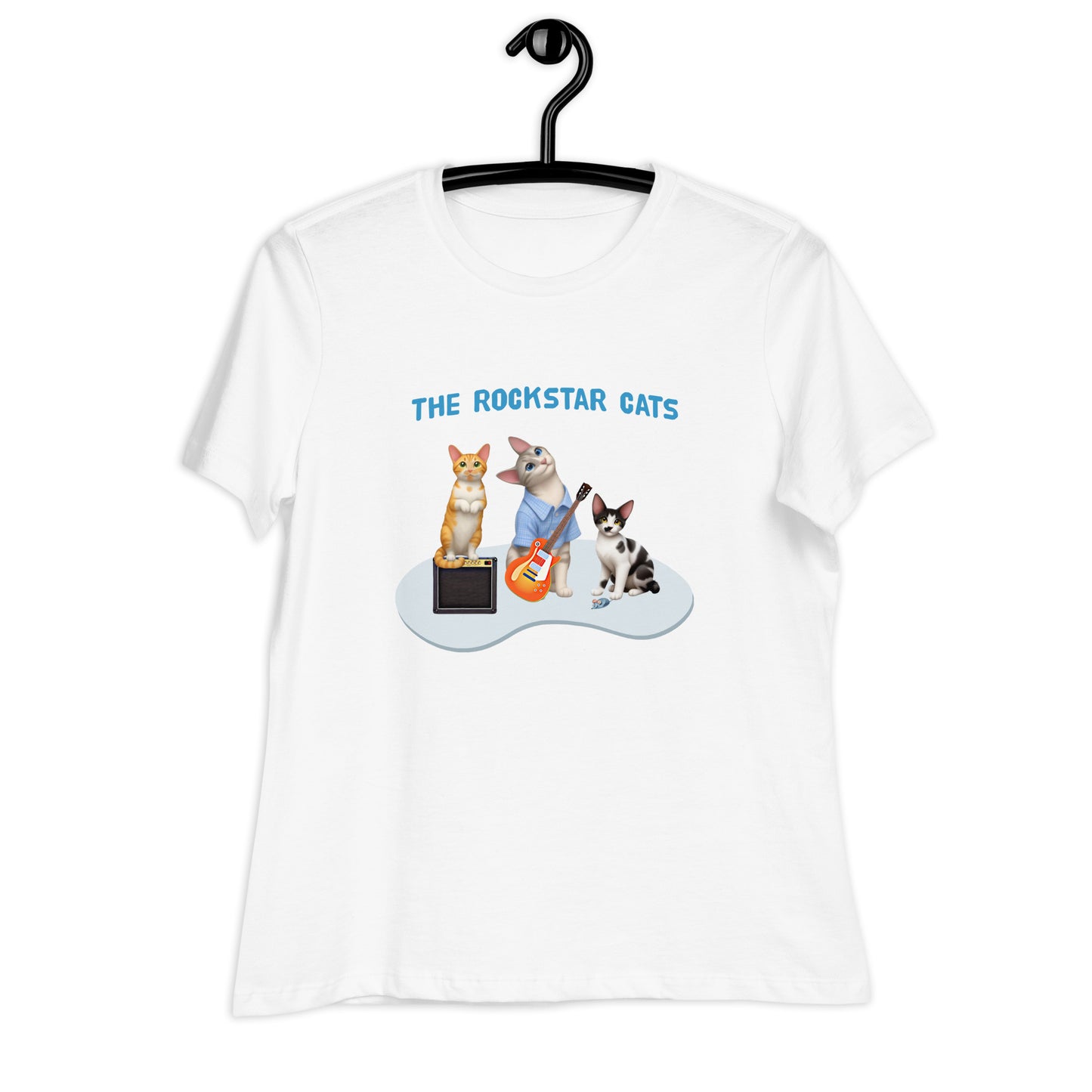 Women's Relaxed T-Shirt - Rockstar Cat Trio